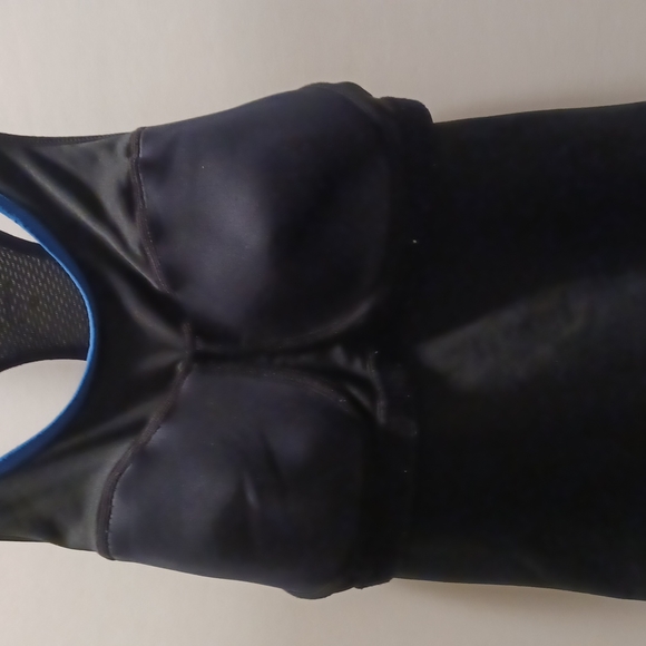 Nike dri-fit racer back black and blue top size XL reflection strips mesh - Picture 8 of 14